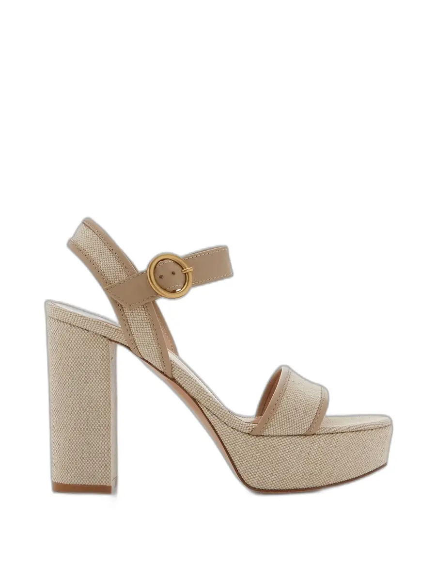 Gianvito Rossi Milos Canvas Platform Sandals