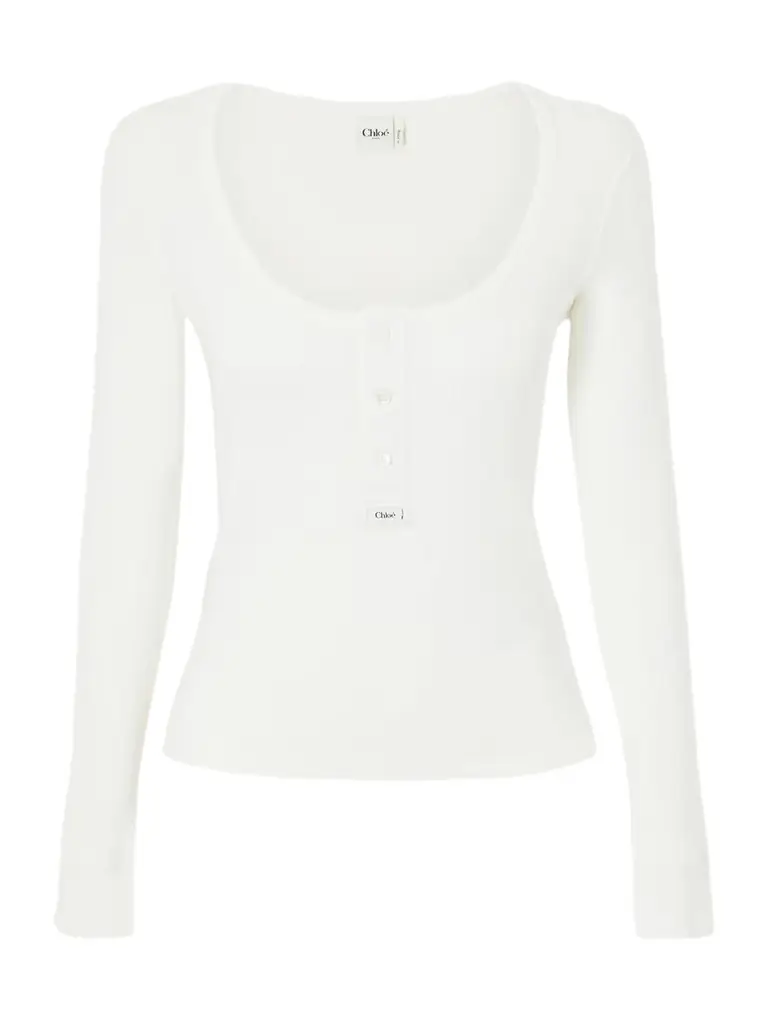 Chloé Ribbed Cotton-jersey T-shirt
