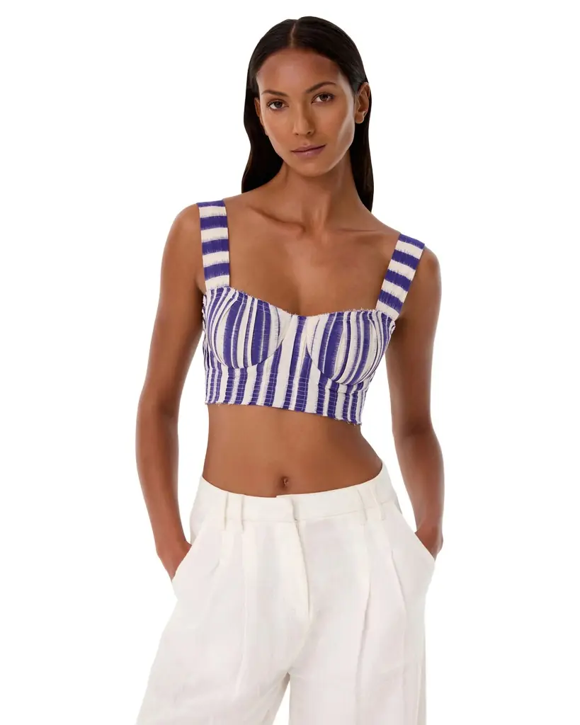 Emporio Sirenuse Dalia Top in Ikat Stripes