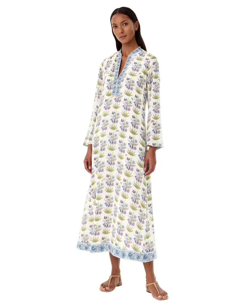 Emporio Sirenuse Jenna Caftan in Celestine Flower Print