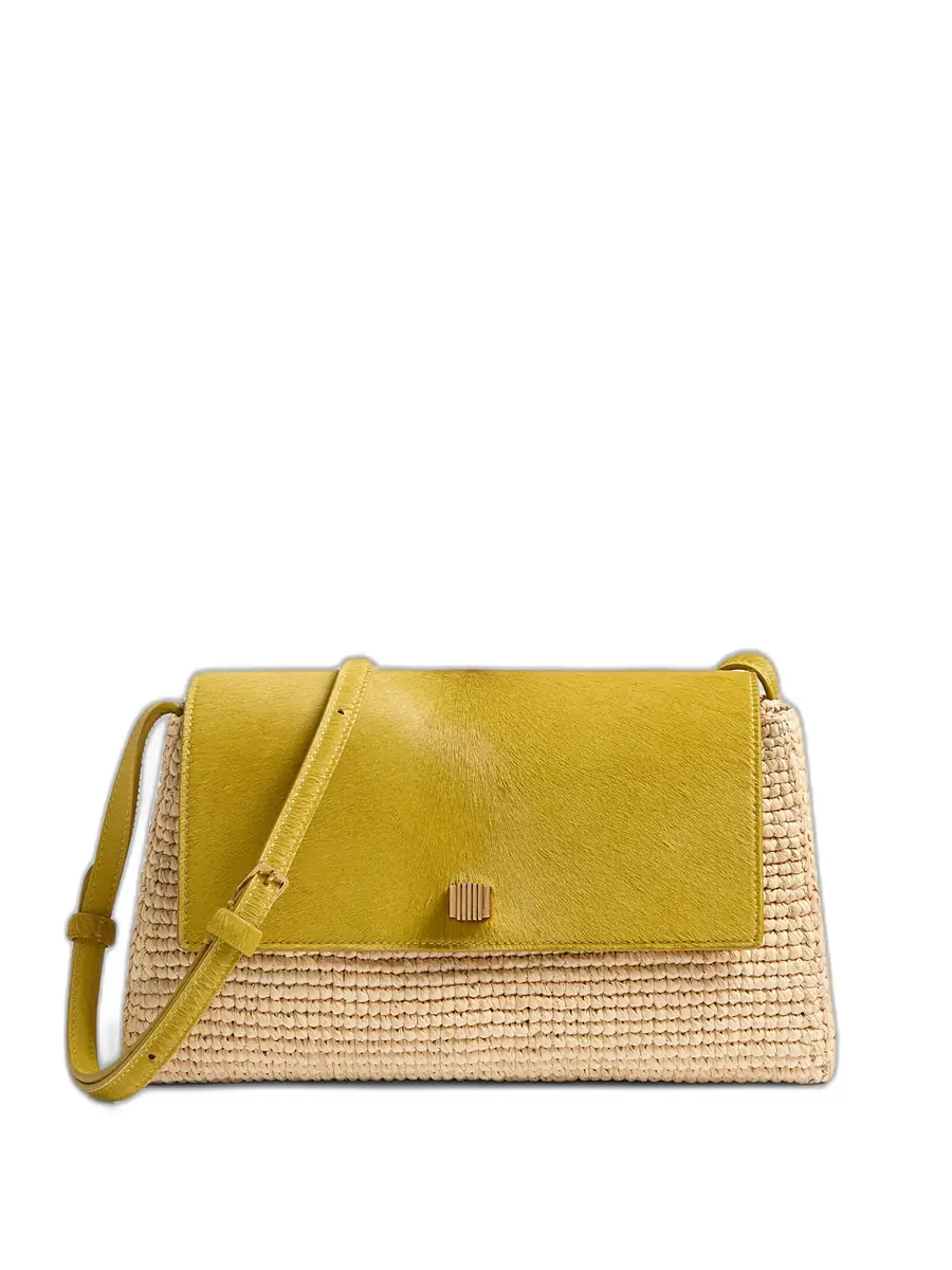 Raffia and Haircalf Audrey Crossbody Bag