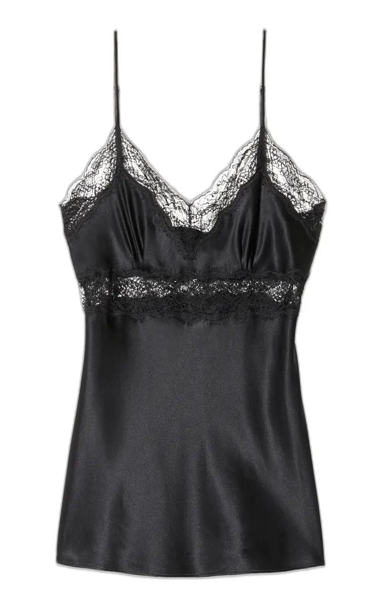 NILI LOTAN Felicie Lace Silk Cami Top