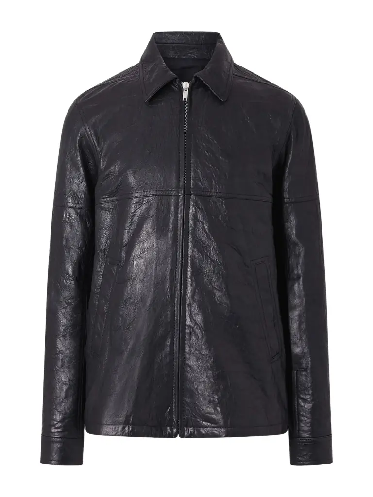 Rick Owens Brad Textured Leather Jacket - Men
