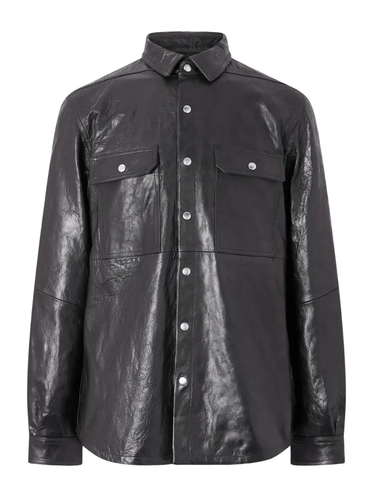 Rick Owens Textured Leather Overshirt - Men