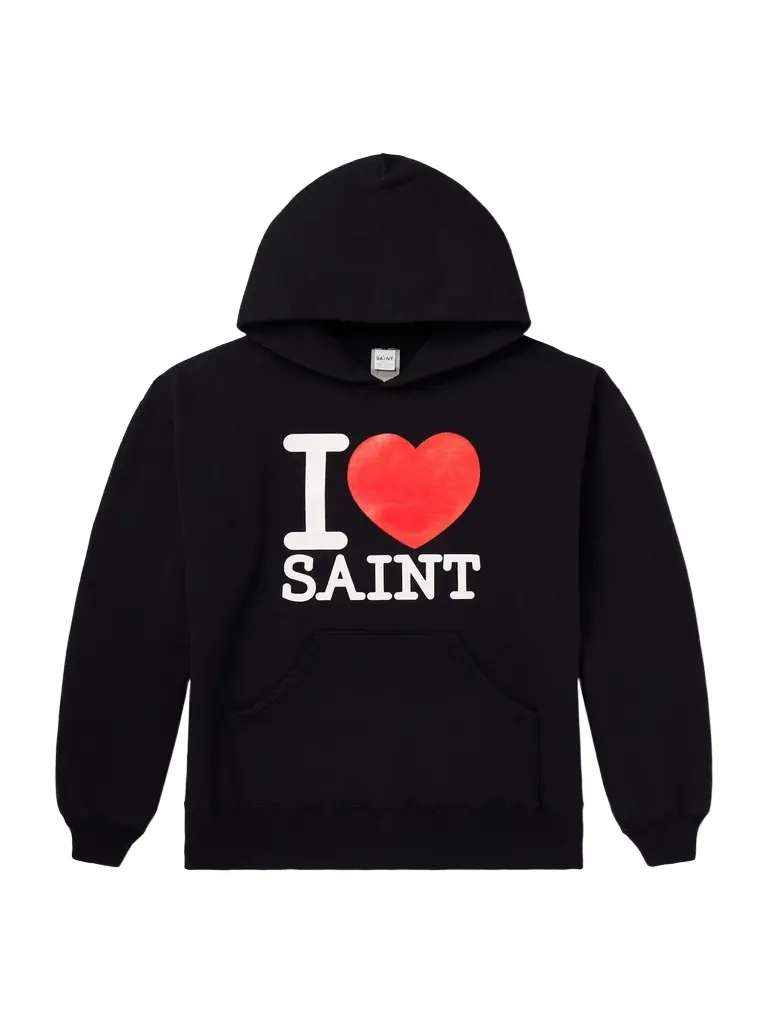 SAINT Mxxxxxx I Love Saint Logo-Print Cotton-Jersey Hoodie - Men
