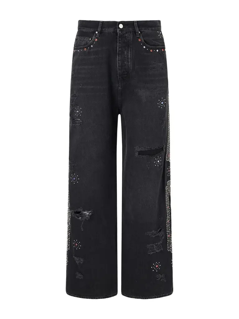 AMIRI Straight-Leg Distressed Studded Jeans - Men