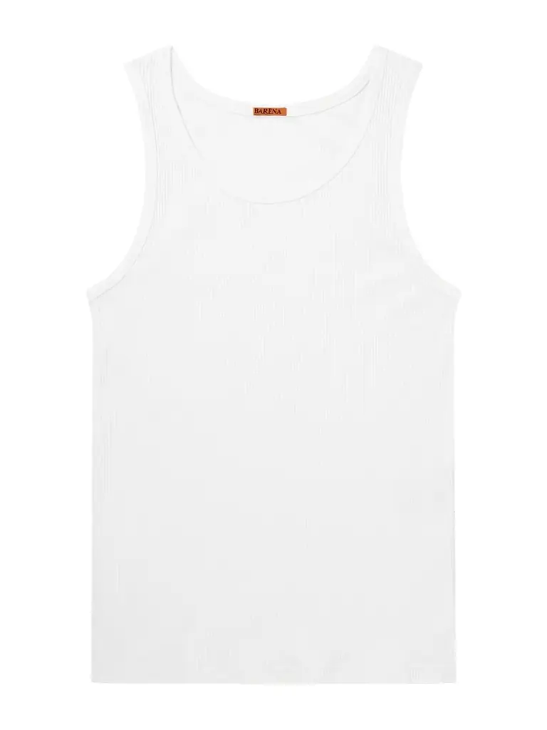 Barena Ribbed Cotton-Blend Jersey Tank Top - Men