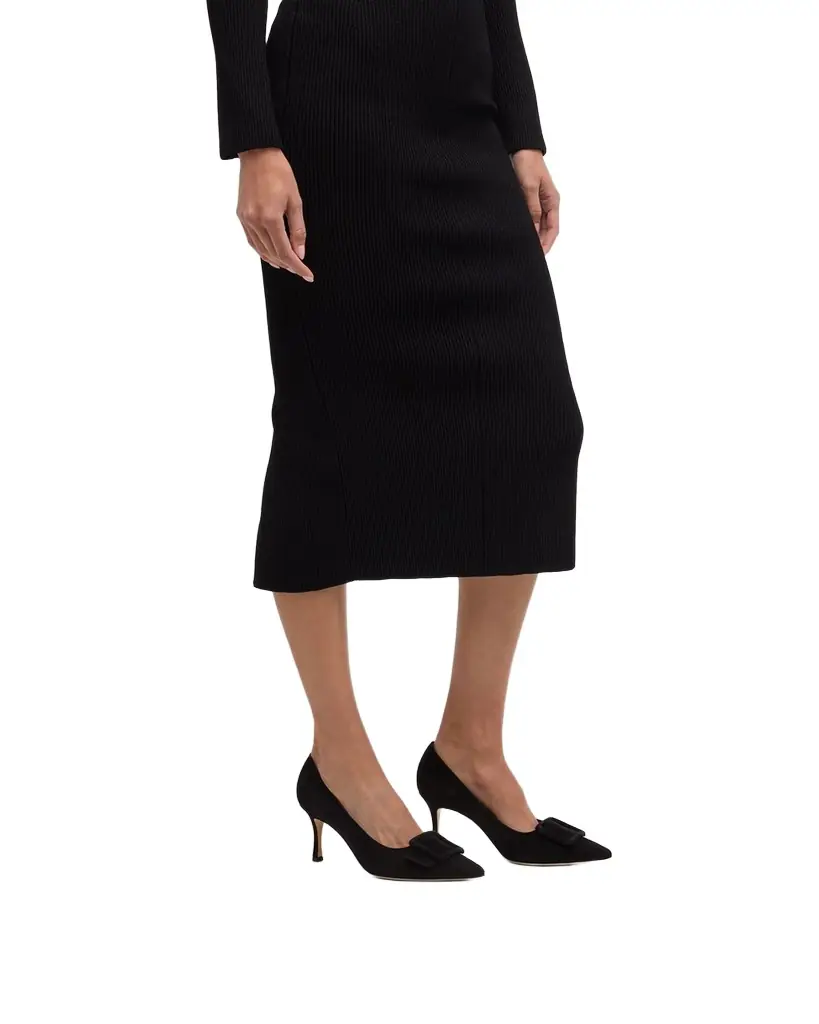 Manolo Blahnik Maysale Suede Pointed-Toe Buckle Pumps