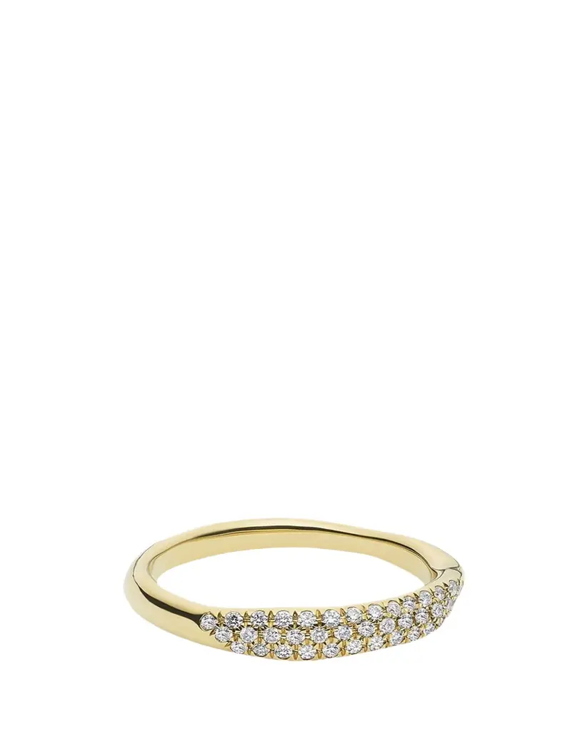 Ippolita Squiggle Band Ring in 18K Gold with Diamonds