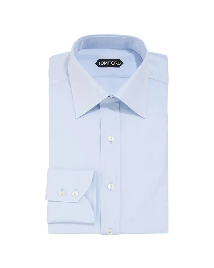 TOM FORD Men's Solid Poplin Dress Shirt