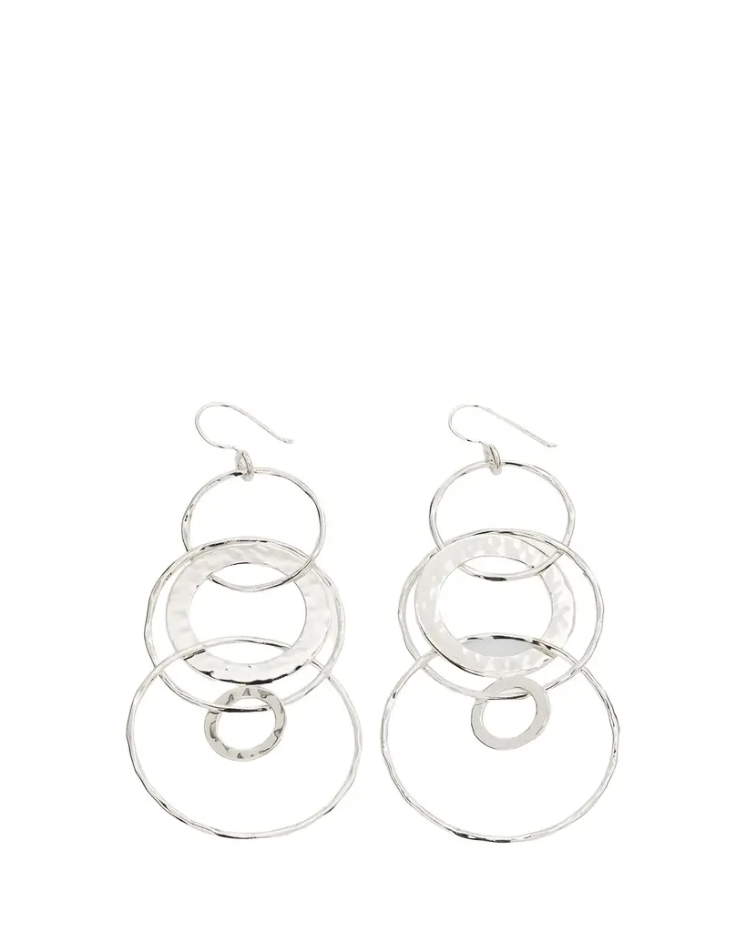 Ippolita Jumbo Hammered Jet Set Earrings in Sterling Silver