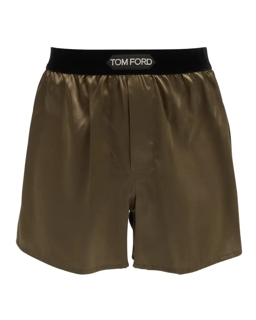 TOM FORD Men 's Silk Jacquard Logo Boxers