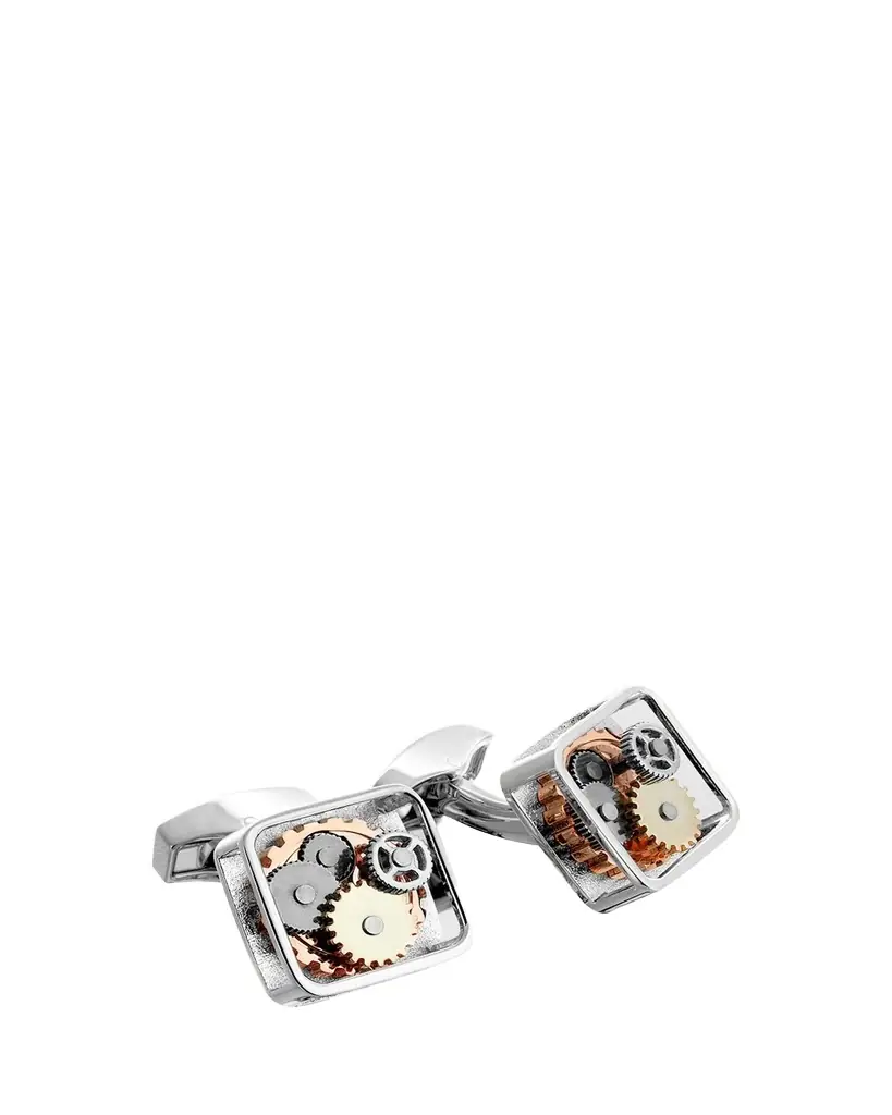 Tateossian Gunmetal Gear Cuff Links, Brass