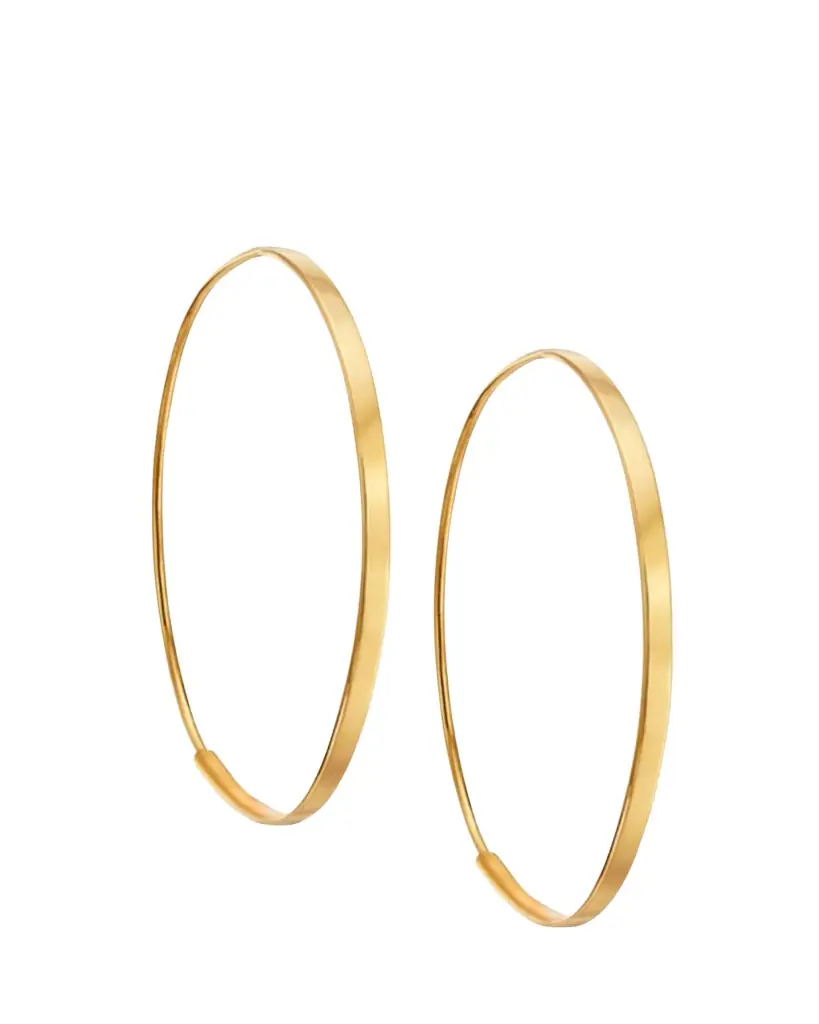 Lana 14K Gold Small Flat Magic Hoop Earrings