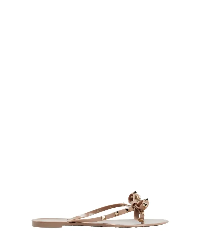 Valentino Garavani Rockstud PVC Flat Thong Sandals