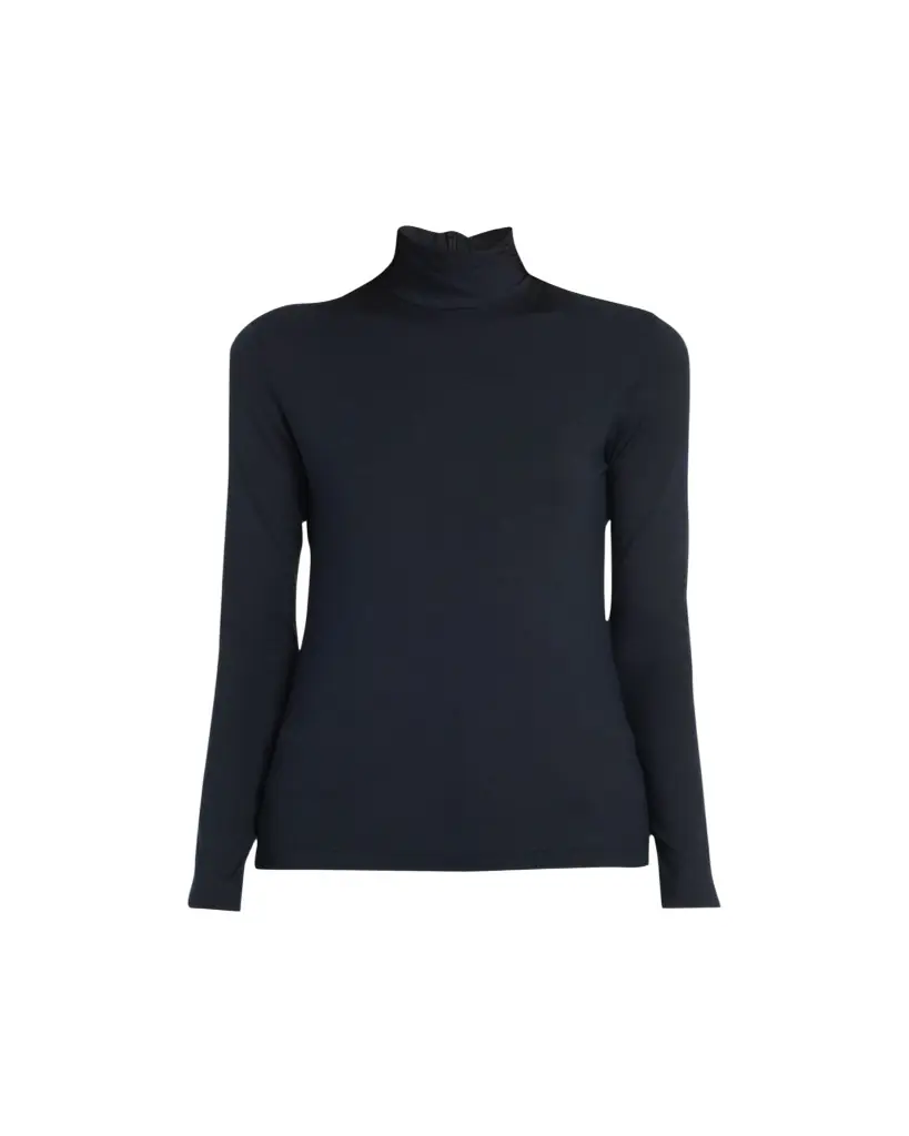 Akris Silk-Cotton Jersey Turtleneck Top
