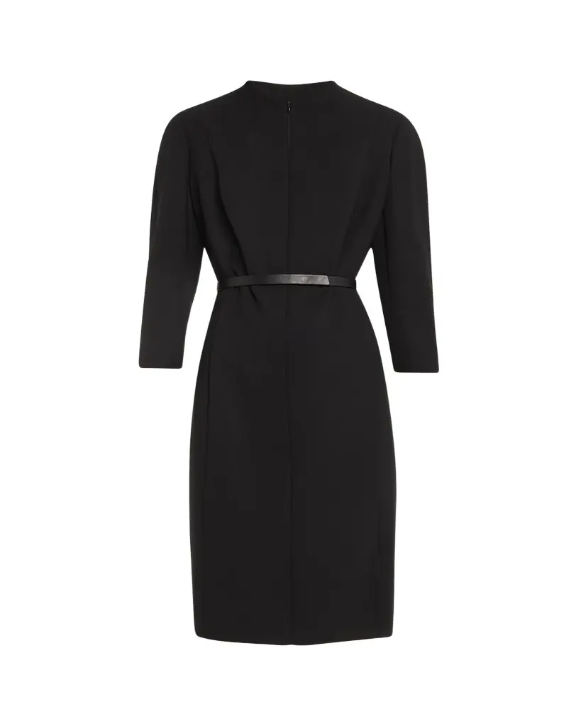 Akris Split-Neck Double-Face Wool Sheath Dress