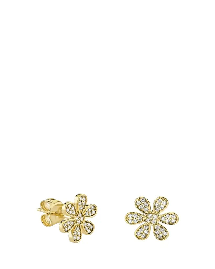 Sydney Evan 14K Gold Daisy Stud Earring with Diamonds
