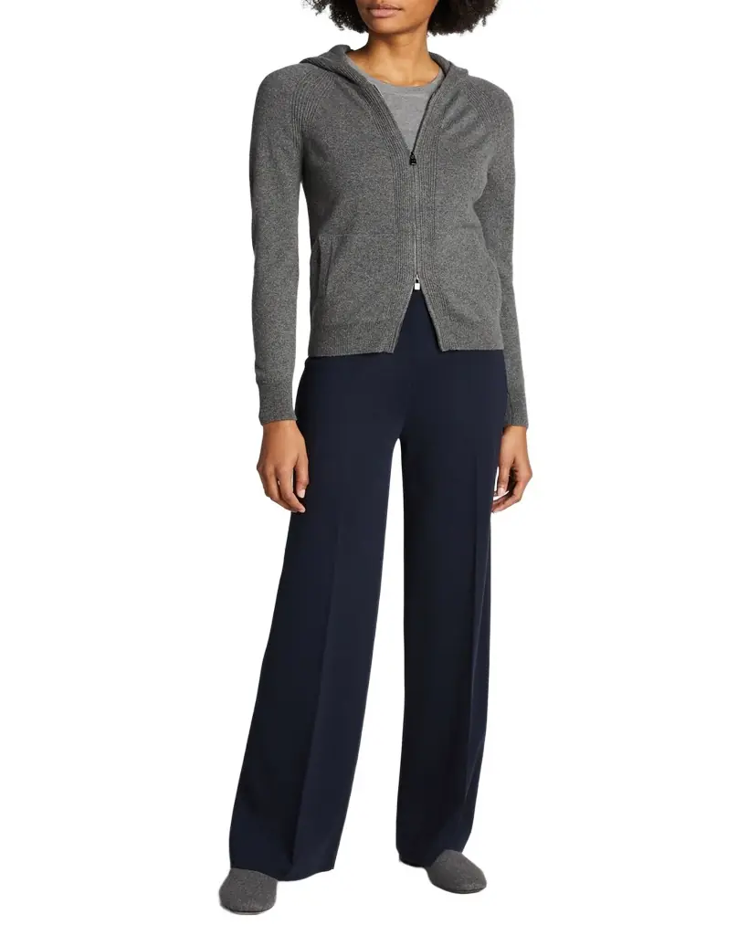 Loro Piana Merano Cashmere Zip-Front Hoodie Sweater