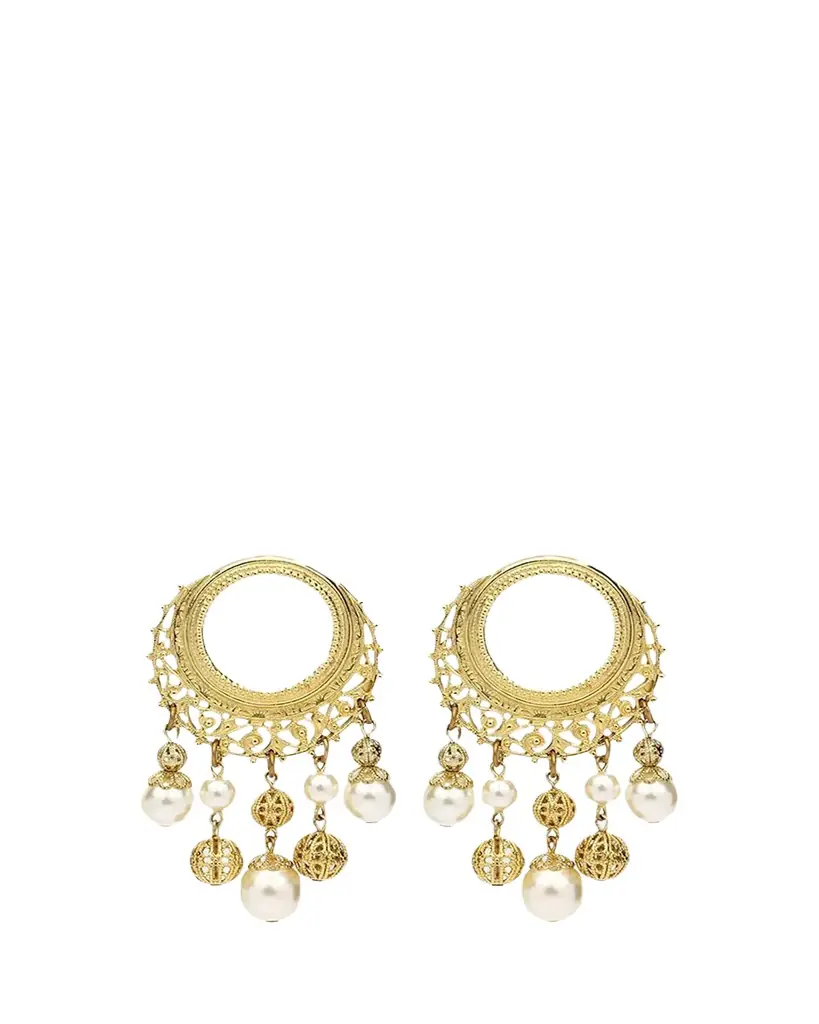 Ben-Amun Round Pearly Drop Earrings