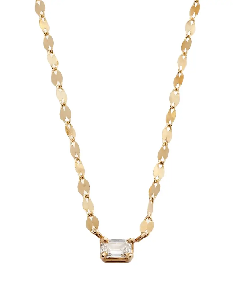 Lana 14K Gold Emerald-Cut Diamond Pendant Necklace