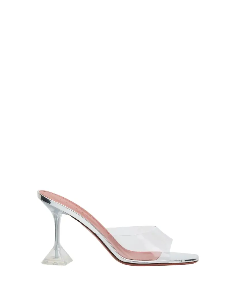 Amina Muaddi Lupita Glass Slide Sandals