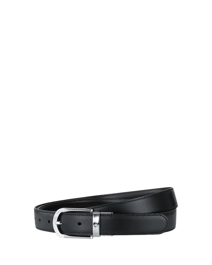 Montblanc Men's Horseshoe-Buckle Reversible Leather Belt