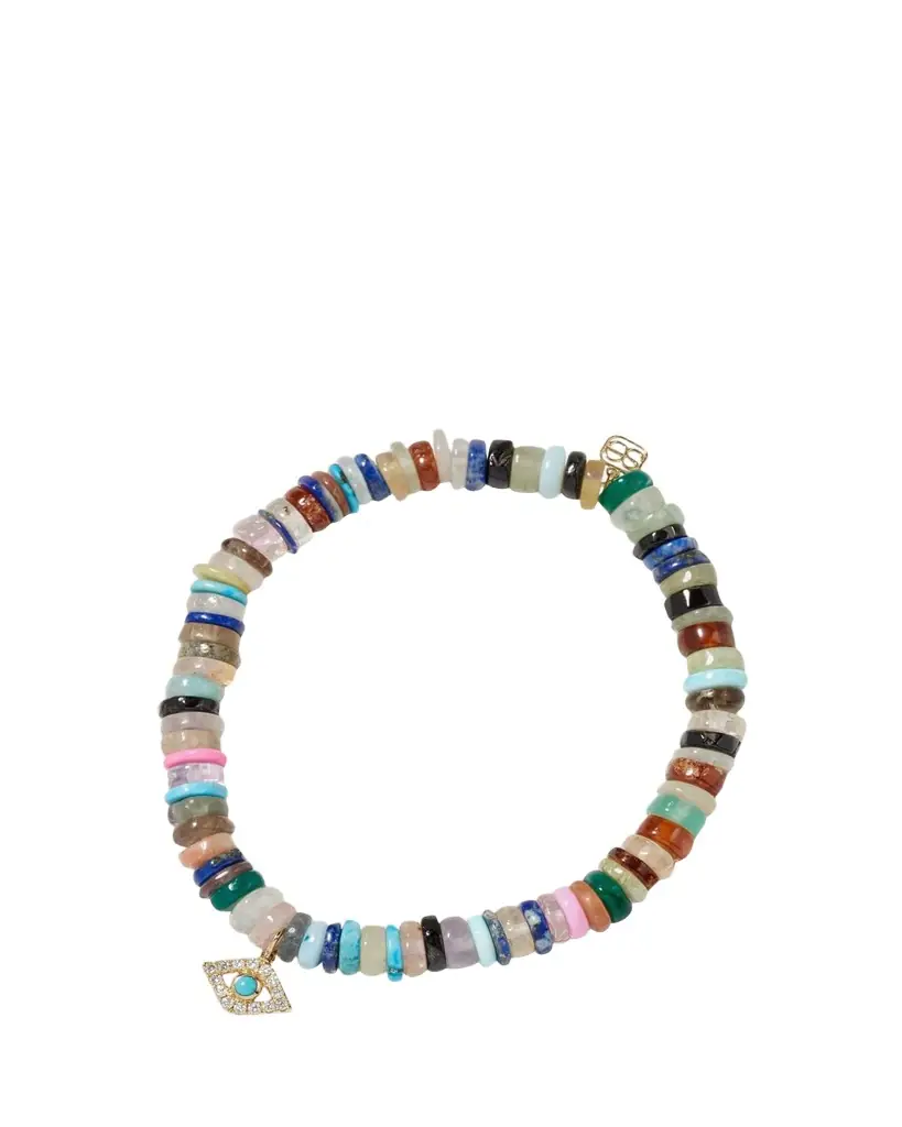 Sydney Evan Opal Bead Diamond Evil Eye Bracelet