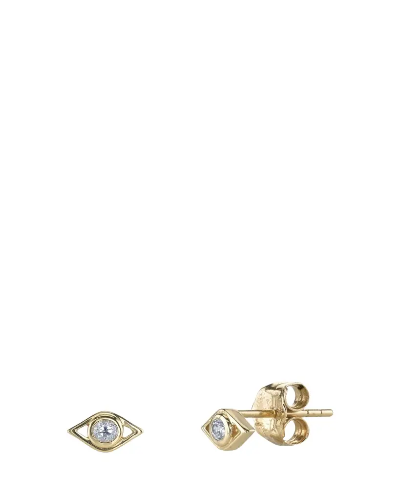 Sydney Evan 14k Diamond Evil Eye Stud Earring, Single