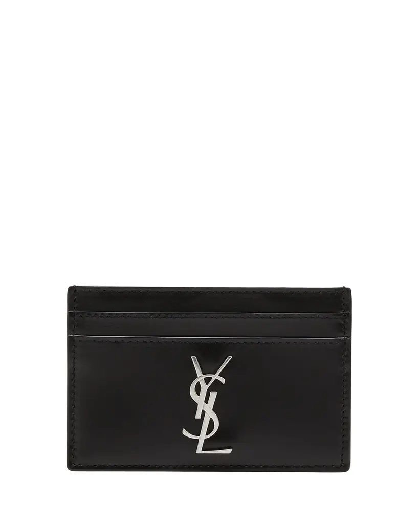 Saint Laurent Men's YSL Monogram Leather Card Case