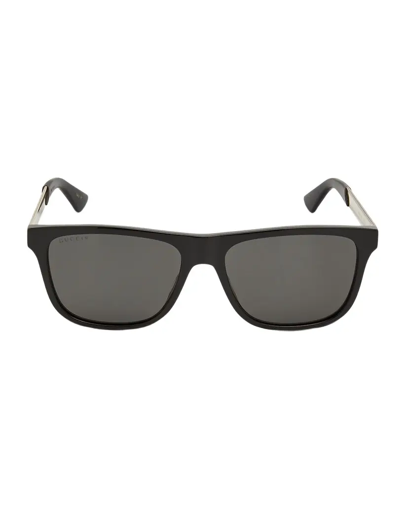 Gucci Men 's Square Acetate Logo Sunglasses