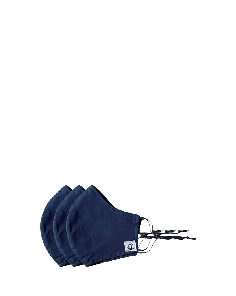 Joanna Czech Skincare Reusable Protective Face Mask Coverings, Set of 3 - Navy