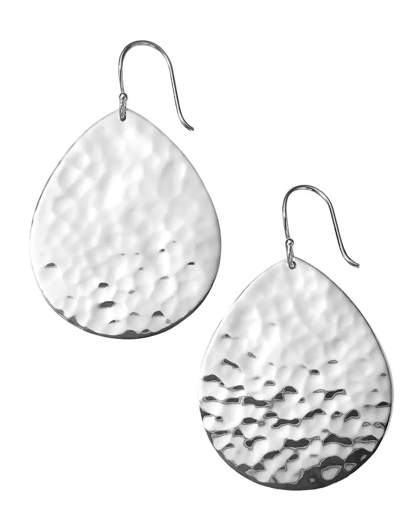 Ippolita Crinkle Medium Teardrop Earrings in Sterling Silver