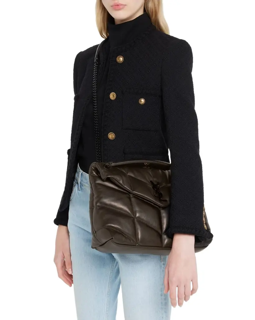 Saint Laurent Lou Puffer Medium YSL Shoulder Bag in Quilted Leather