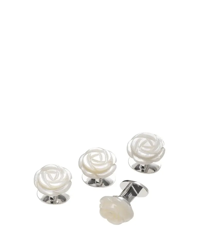 Jan Leslie Men's Mother-of-Pearl Rose Shirt Studs
