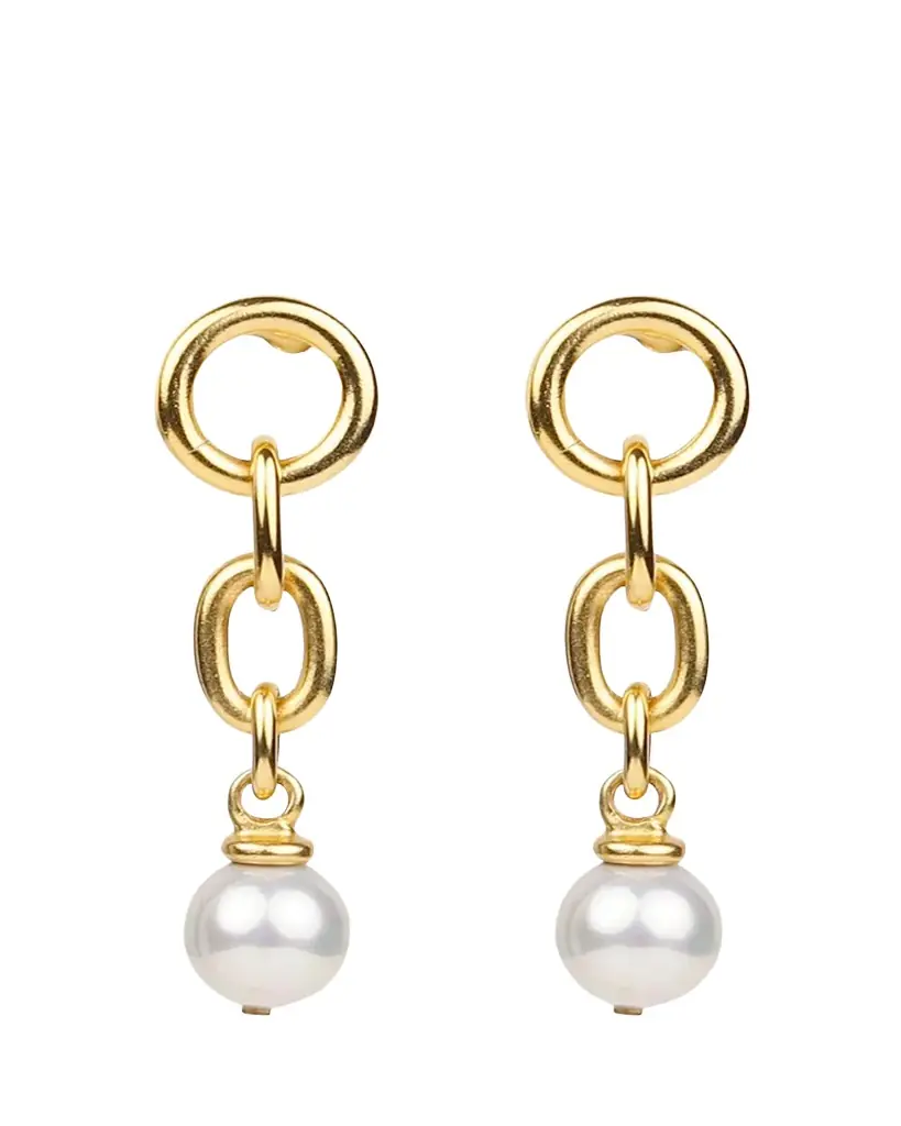 Ben-Amun Pearly Drop Link Earrings
