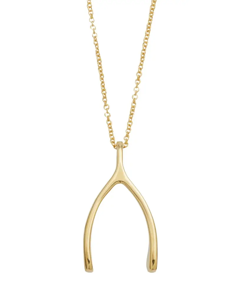 Jennifer Meyer 18k Wishbone Pendant Necklace