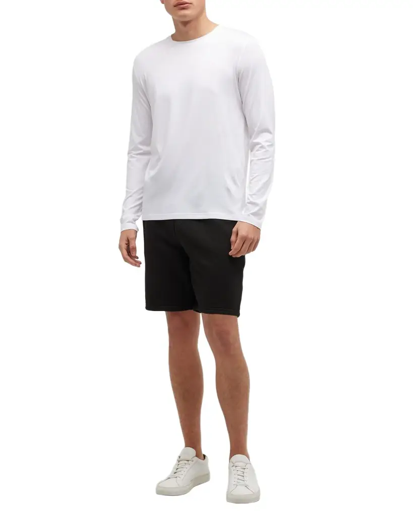 Derek Rose Men's Stretch Long Sleeve Crewneck T-Shirt