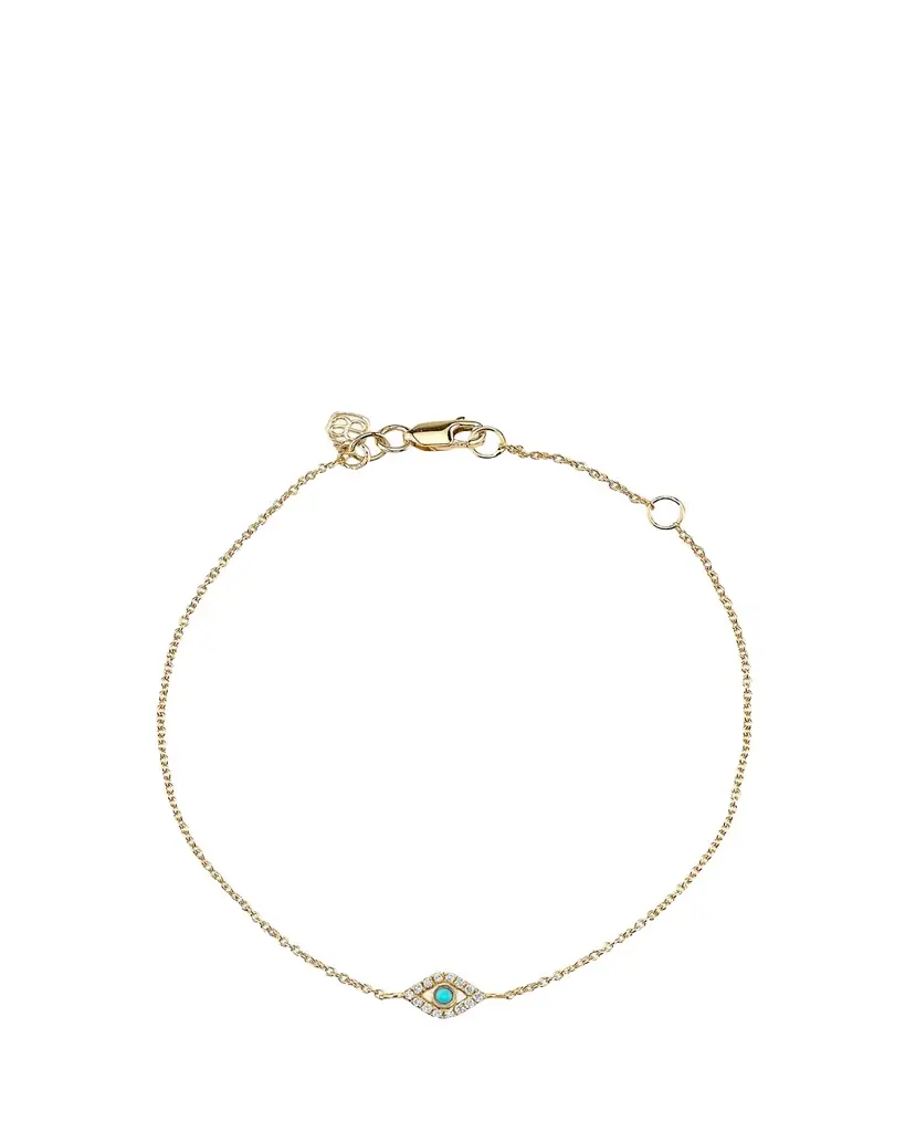 Sydney Evan Small Diamond Evil Eye Bracelet