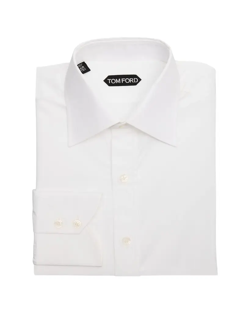 TOM FORD Men's Cotton Point-Collar Dress Shirt