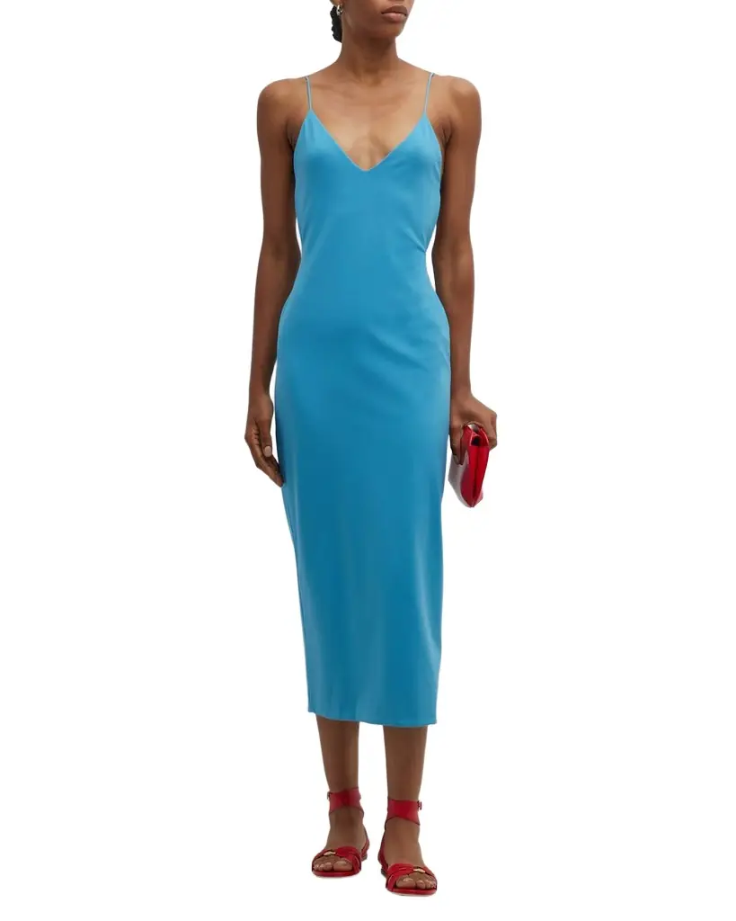 Giorgio Armani Jersey Midi Dress w/ Strappy Back