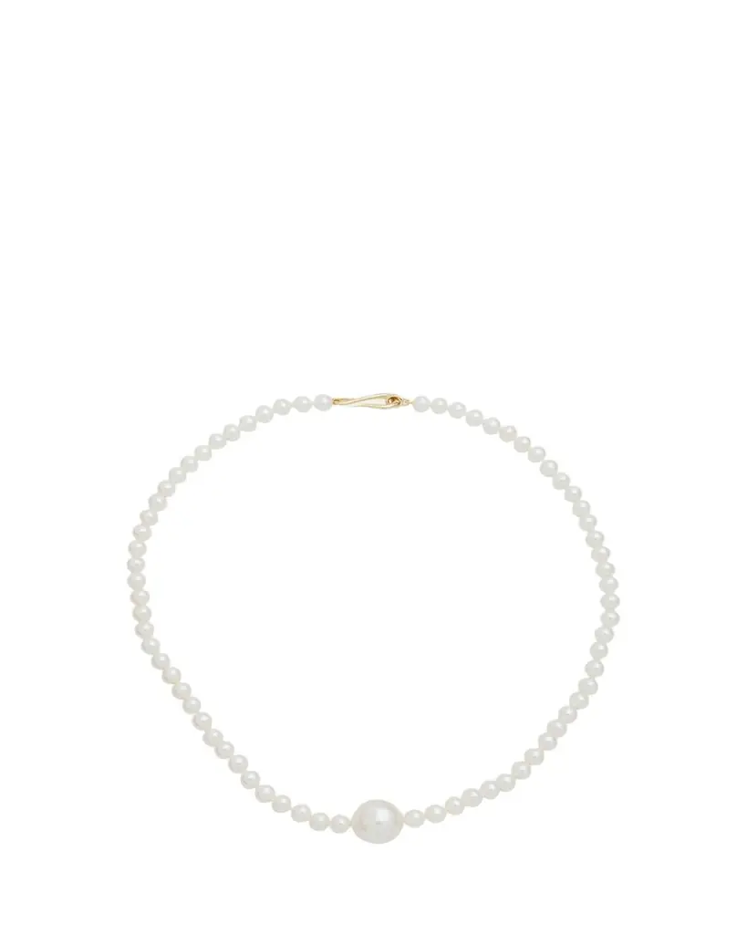 Mizuki Full Freshwater Pearl Strand Necklace with Large Center