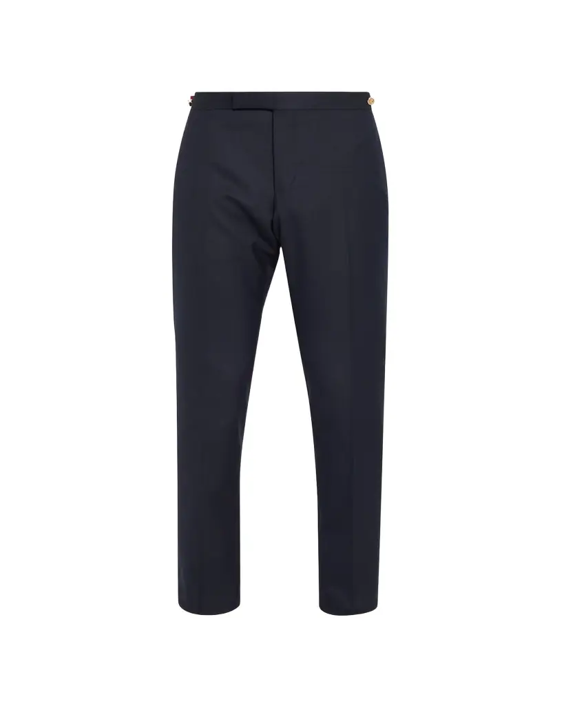 Thom Browne Slim-Leg Flannel Trousers, Medium Gray