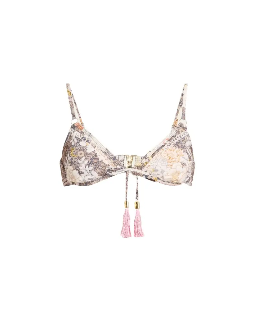 Aqua Blu Australia Crawford Floral Tassel-Tie Bikini Top