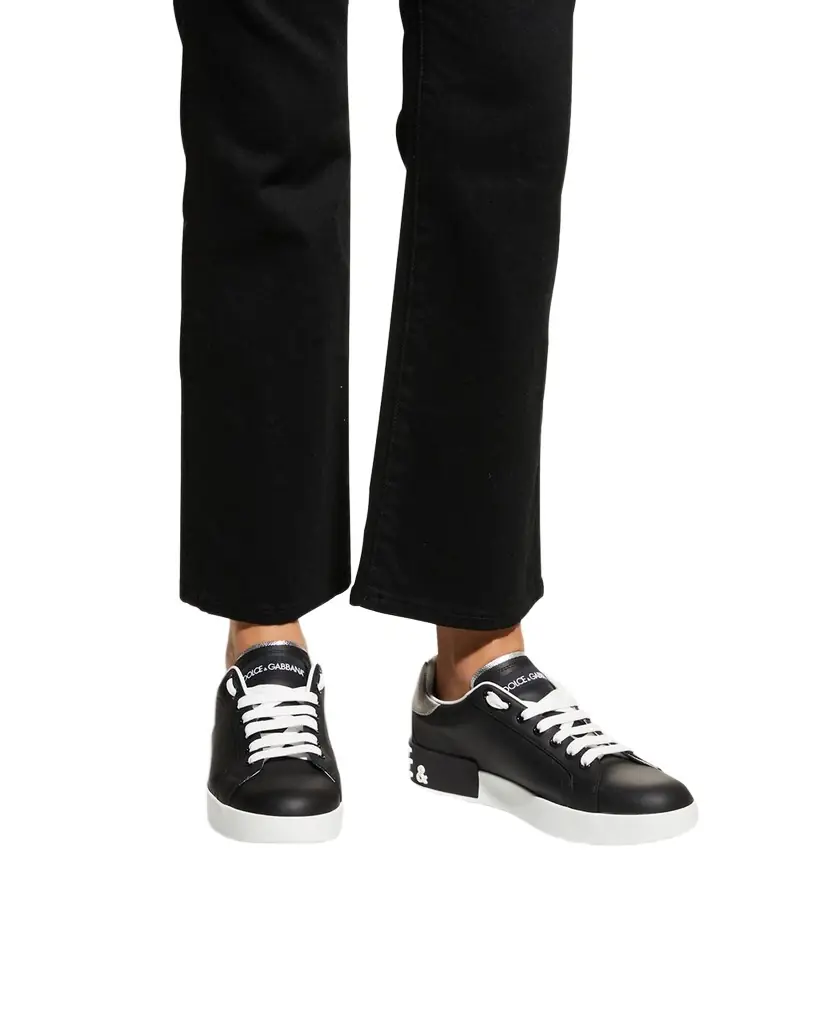 Dolce & Gabbana Leather Logo Low-Top Sneakers