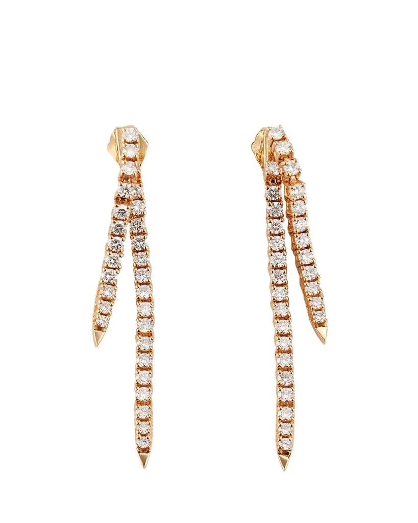 Lana Flawless 14K Gold Graduating Diamond Tennis Earrings