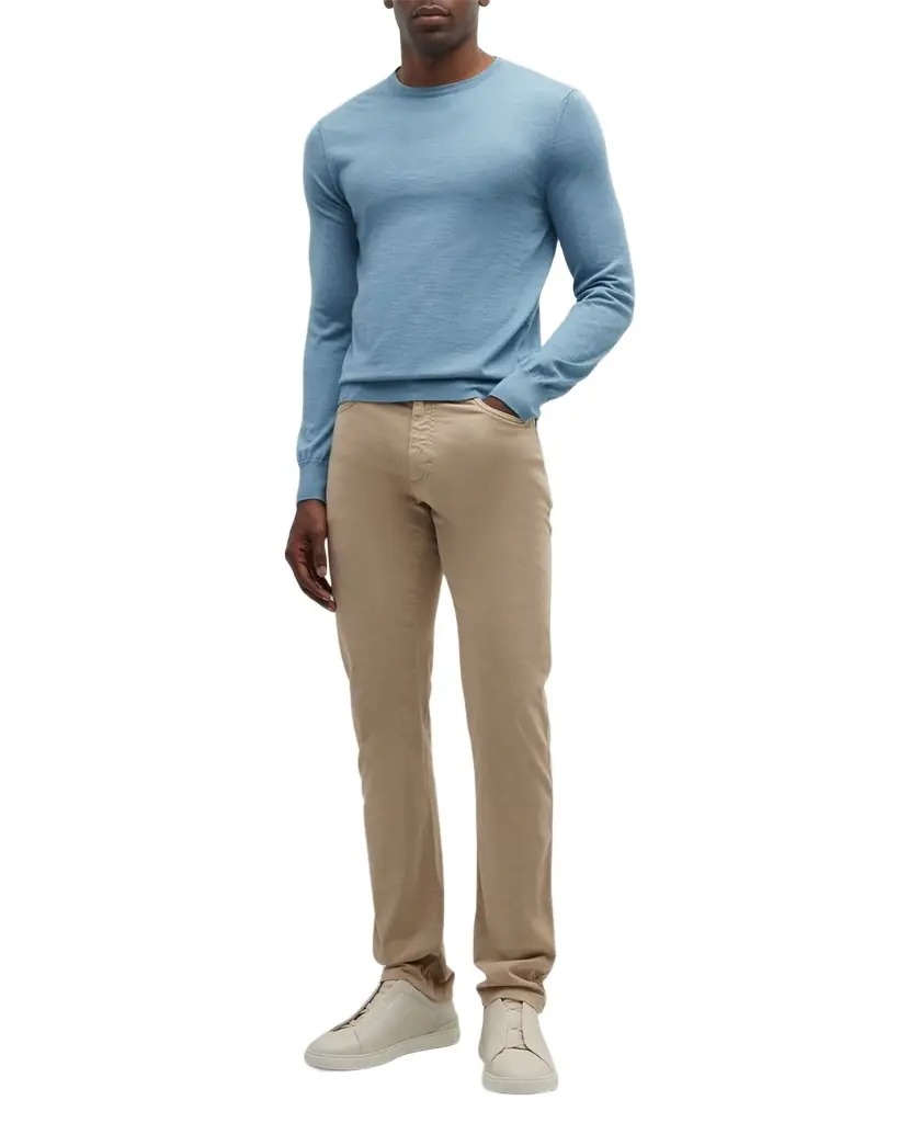 ZEGNA Men's Brushed Cotton 5-Pocket Trousers