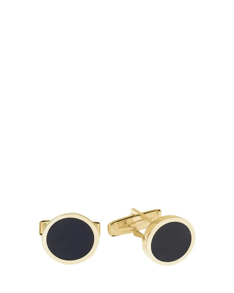 Bergdorf Goodman Men's 18K Yellow Gold Black Onyx Cufflinks