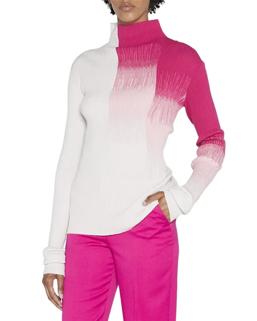 Giorgio Armani Ribbed Ombre Turtleneck Sweater