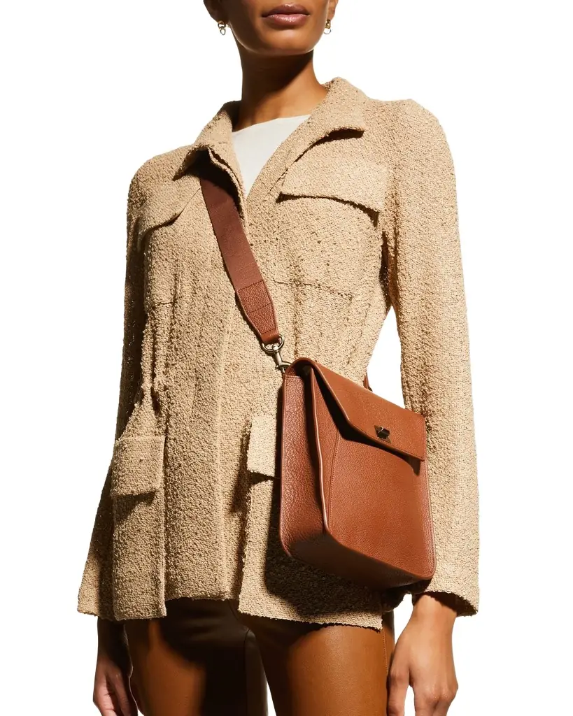 Akris Anouk Small Leather Messenger Bag